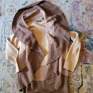 Eileen Fisher Merino Wool Tri Color Cardigan Sweater Size XL